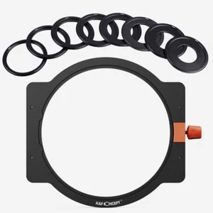 K&F Concept Metal Square Filter Holder 100mm with 8 Lens Filter Adapter Rings - Picture 1 of 6