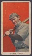 1909 1910 1911 T206 BASEBALL TOBACCO CARD ED WILLETT EXTRA RED INK