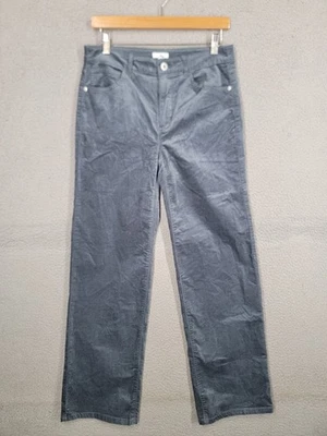 Pantalones de mezclilla Jill para mujer talla 6 azul-gris terciopelo recto pierna ancha bolsillos cremallera Foto 1 de 4