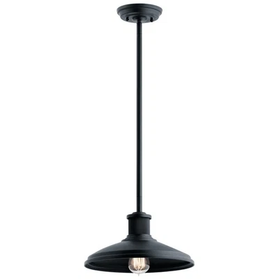 Allenbury 12" Outdoor Pendant in Textured Black - Image 1 of 2
