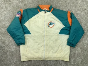 VTG 90's Miami Dolphins Apex One Jacket Extra Large Puffer NFL Coat - Picture 1 of 13
