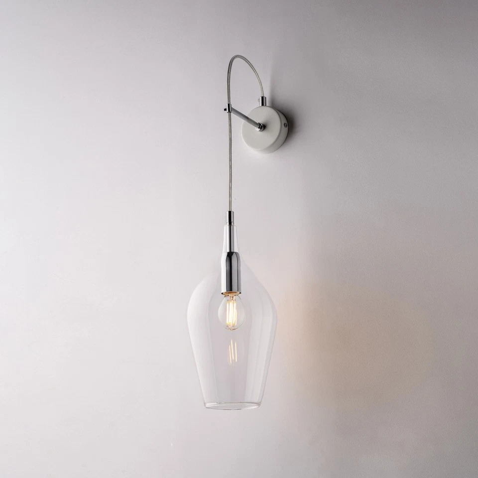 Applique Contemporanea Ares Metallo Trasparente 1 Luce E14 - Immagine 1 di 1