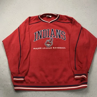 VINTAGE Cleveland Indians Sweatshirt Mens XL Lee Sport Chief Wahoo Crewneck 90s - Image 1 of 4
