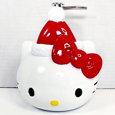 Hello Kitty Christmas Pump Dispenser, Santa Hat, Soap Lotion Hand Sanitizer, New - Image 1 of 4
