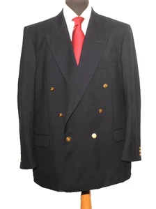 GREAT JAEGER DOUBLE BREASTED BLAZER NAVY BLUE 46'' R - Picture 1 of 11