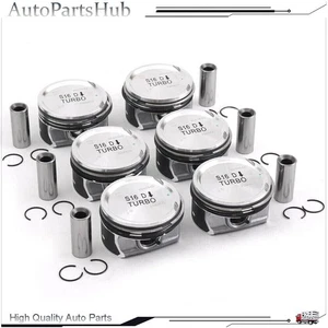 6Pc Engine Piston Set For Volvo S60 S80 V60 XC60 3.0 T6 B6304T 30750892 30750893 - Picture 1 of 2