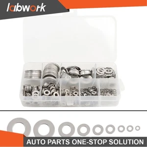 Labwork 600Pcs 304 Stainless Steel Flat Washer Washers Assortment Set Value Kit - Picture 1 of 23