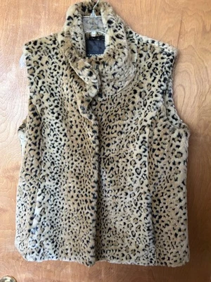 Kristen Blake Women's Vest Faux Fur Cheetah Print Size Large - Image 1 of 4