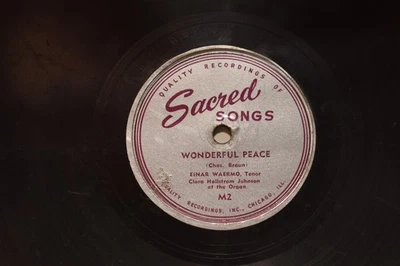 Sacred Songs Wonderful Peace/Shall I Find Any Star 78 Einar Waermo Piano 78 - Image 1 of 4