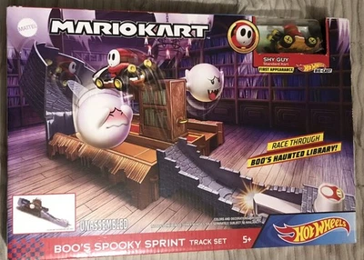 Hot Wheels - Mario Kart - Boo’s Spooky Sprint Track Set - Shy Guy Die Cast - Nuevo Foto 1 de 3