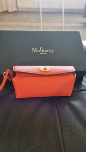 Mulberry Postman's Lock Plaque Glasses Spectacle Case Pouch Orange Leather - Picture 1 of 24