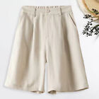 High Waist Bottoms Wide-leg Pants Elegant High-waist Suit Shorts for Women