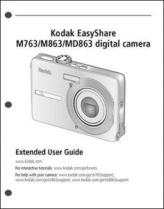 Kodak EasyShare M763 M863 MD863 Digital Camera User Guide Instruction  Manual - Picture 1 of 1