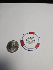 Tilley HD ~ Statesville, North Carolina (weiß/rot/blau) Harley Davidson Poker Chip - Bild 1 von 5