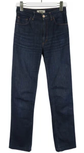ACNE Jeans Tube Dc Jeans Women's W29/L34 Dark Blue Denim Straight Fit Whiskered - Picture 1 of 9