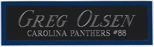 GREG OLSEN PANTHERS NAMEPLATE FO AUTOGRAPHED Signed PHOTO-FOOTBALL-HELMET-JERSEY - Picture 1 of 5