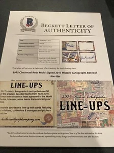 1975 Cincinnati Reds 11/12 2017 Historic Autographs Line Ups - Picture 1 of 7