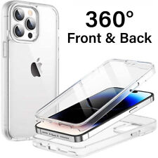 Custodia trasparente 360 per iPhone 14 13 12 11 Pro XS Max XR X 8 7 cover completa silicone 