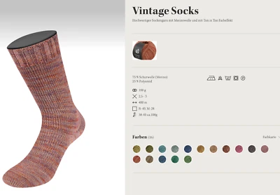 Lana Grossa Vintage Socks – Strapazierfähiges Sockengarn 100g - Bild 1 von 3