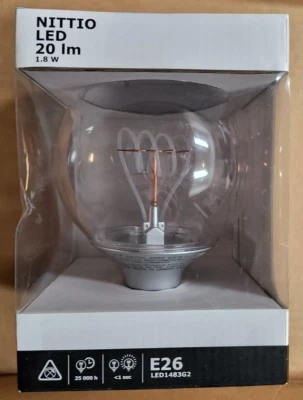 IKEA NITTIO LED 20 lm 1.8w E26 LED1483G2 003.171.55 120v-60Hz - Image 1 of 2
