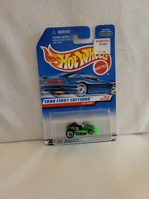 HOT WHEELS 1998 FIRST EDITION GO KART #651 GREEN 21 OF 40 CARS 5 Sp NIP Mattel - Image 1 of 4