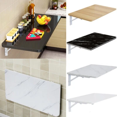 60/80/100cm Folding Wall Mounted Shelf Unit Dining Table Drop Leaf Laptop Desk - Image 1 of 4