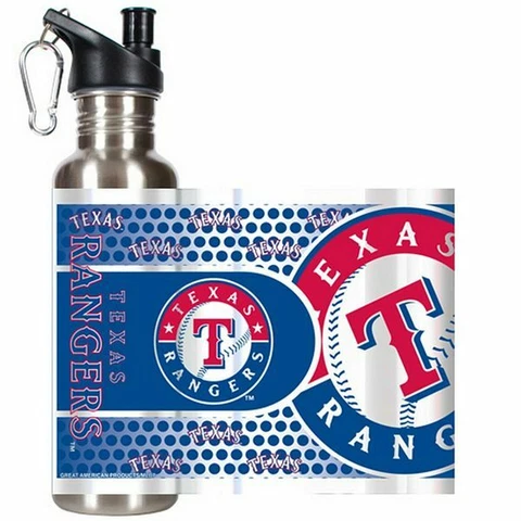 TEXAS RANGERS - STAINLESS STEEL WATER BOTTLE - MLB - BRAND NEW - FREE S/H Cover