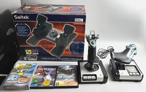 Saitek X52 Lot + Flight Control System + Pro Flight Rudder Pedals + Games: WORKS - Picture 1 of 10