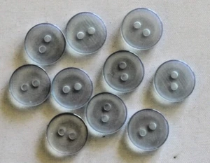10 Pale Blue, Round, 2 Hole 13mm Plastic Buttons - Picture 1 of 1