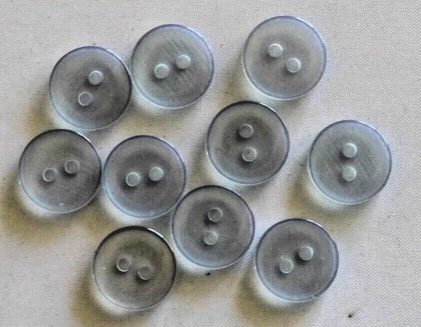 10 Pale Blue,  Round, 2 Hole 13mm  Plastic Buttons - Image 1 of 1