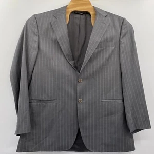 Ermenegildo Zegna Men's 44 Regular Traveller Gray Striped Wool Silk Blend Blazer - Picture 1 of 4