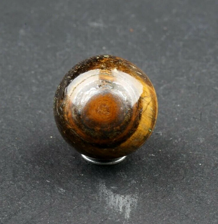 5364" Marble Banded Agate Tiger Eye Vintage Hand Ground Bullseye Good  Mar512 - Image 1 of 4