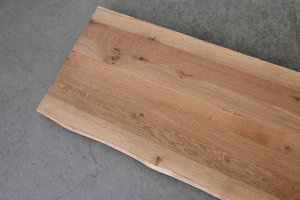 Mesa mesa placa de roble madera maciza ¡NUEVA mesa tabla de madera adhesiva con borde de árbol! - Imagen 1 de 12