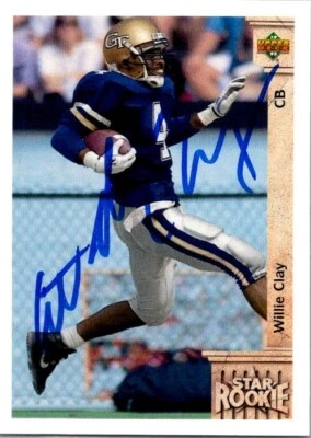 1992 -Willie Clay- Upper Deck Autograph/Signed/Auto Rookie Football Card #7 - Image 1 of 2