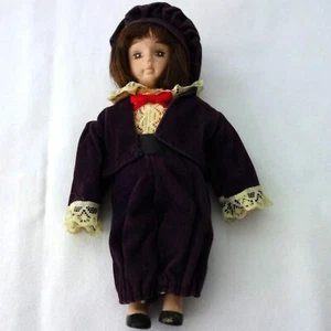 Vintage Porcelain Bisque and Cloth Boy Doll Hanging Christmas Ornament - Picture 1 of 5