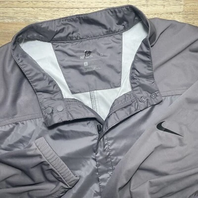 Nike Shield Golf Windbreaker Full Zip Top Snap Buttons Jacket Men's XL Grey EUC - Image 1 of 4