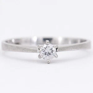 Gr. 57 - Solitär Brillant 0,17 ct. Diamant Vorsteckring in Weißgold 585/14K - Picture 1 of 8
