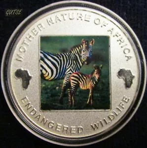 MALAWI, 10 KWACHA 2004, TWO ZEBRAS, SILVER PLATED, ENCAPSULATED, PROOF. - Picture 1 of 2