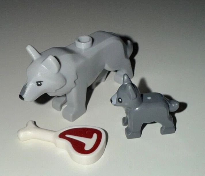 NUEVO LEGO Perro Lobo y Cachorro Carne de Carne Foto 1 de 1