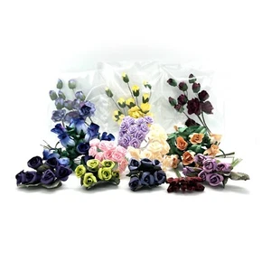 Lote de trabajo 10 racimos de flores de papel, rosas, adornos, boda - vendedor del Reino Unido - Imagen 1 de 12