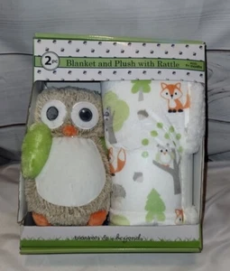 NEW Owl Rattle Plush Baby Blanket & Beyond Animal Fox Raccoon Sherpa Tree Set - Picture 1 of 12
