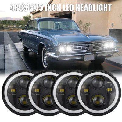 4pcs 5.75" LED Headlights Hi-Lo 6500K White for buick Electra LeSabre Skylark A+ - Image 1 of 4