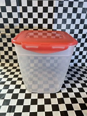 Large LOCK N LOCK Logo 193 Oz RED Food Storage Containers Clear Lid - Image 1 of 4
