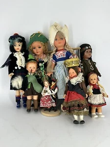 Konvolut 8 alte Ethno Puppen in Regionalkleidung Deutschland Polen Schottland Holland - Bild 1 von 24