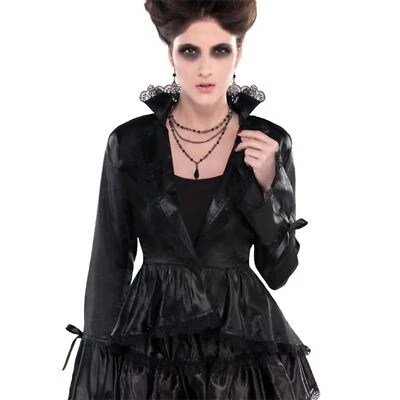 Jaqueta Dark Side Gótica Preta Fantasia Fantasia Halloween Adulto Fantasia Acessório - Imagem 1 de 2