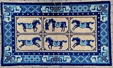 Antique Chinese Rug, Kilim Rug, Blue rug, Carpet rug, Horse Rug, unique rug