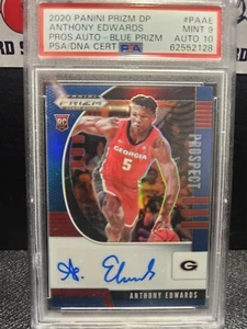 2020 Panini Prizm Prospect Auto - Blue Prizm /149 ANTHONY EDWARDS PSA9 Auto 10 - Picture 1 of 2