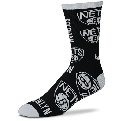 Brooklyn Nets Basketball Black End to End Deuce Crew Socks Cover