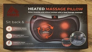 New RBX Heated 3-D Massage Pillow -Built In Strap Wall Charger-Car Adapter - Picture 1 of 2