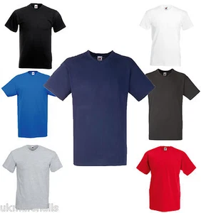 Fruit of the Loom V Neck T Shirt Mens Plain Tee - 7 Great Colours 100% Cotton - Picture 1 of 5